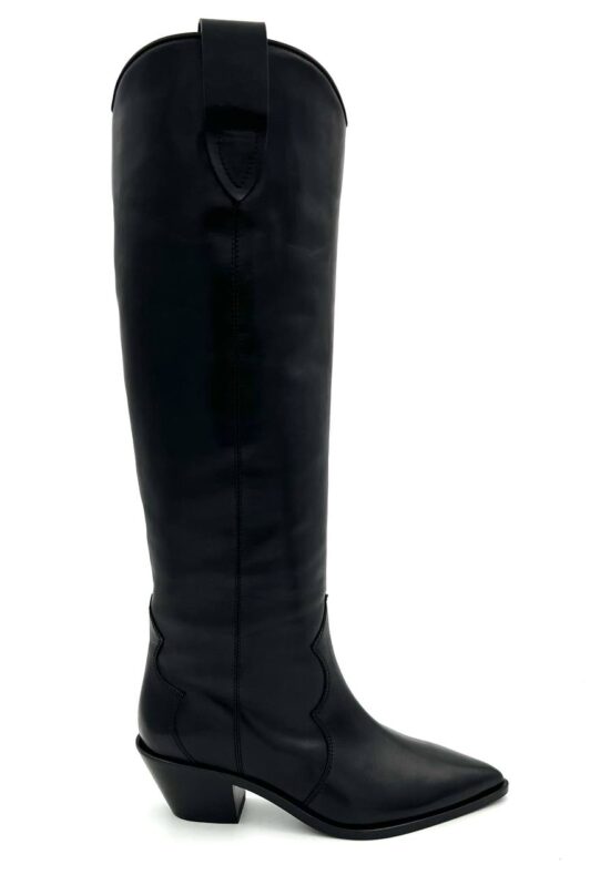 Fjolla Crown Black Leather Boots