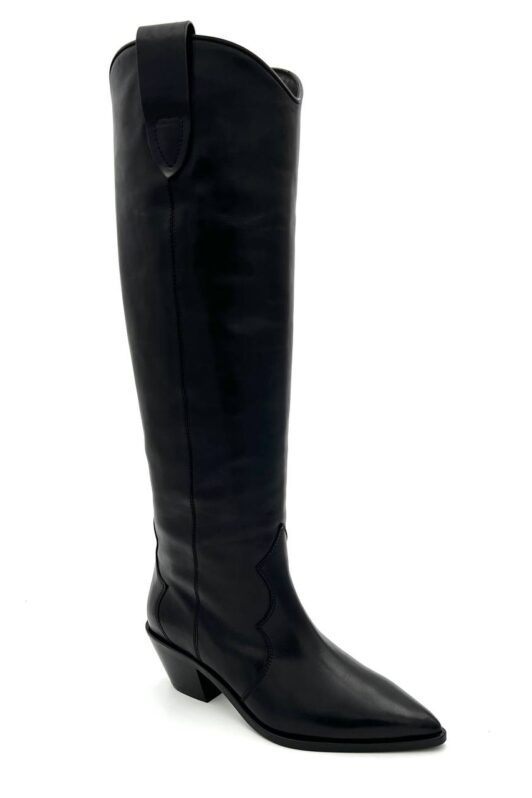 Fjolla Crown Black Leather Boots