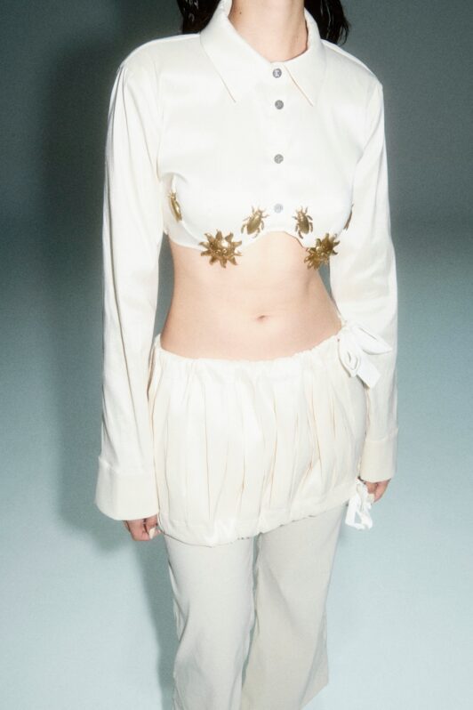 Milkwhite Ivory Cropped Shirt