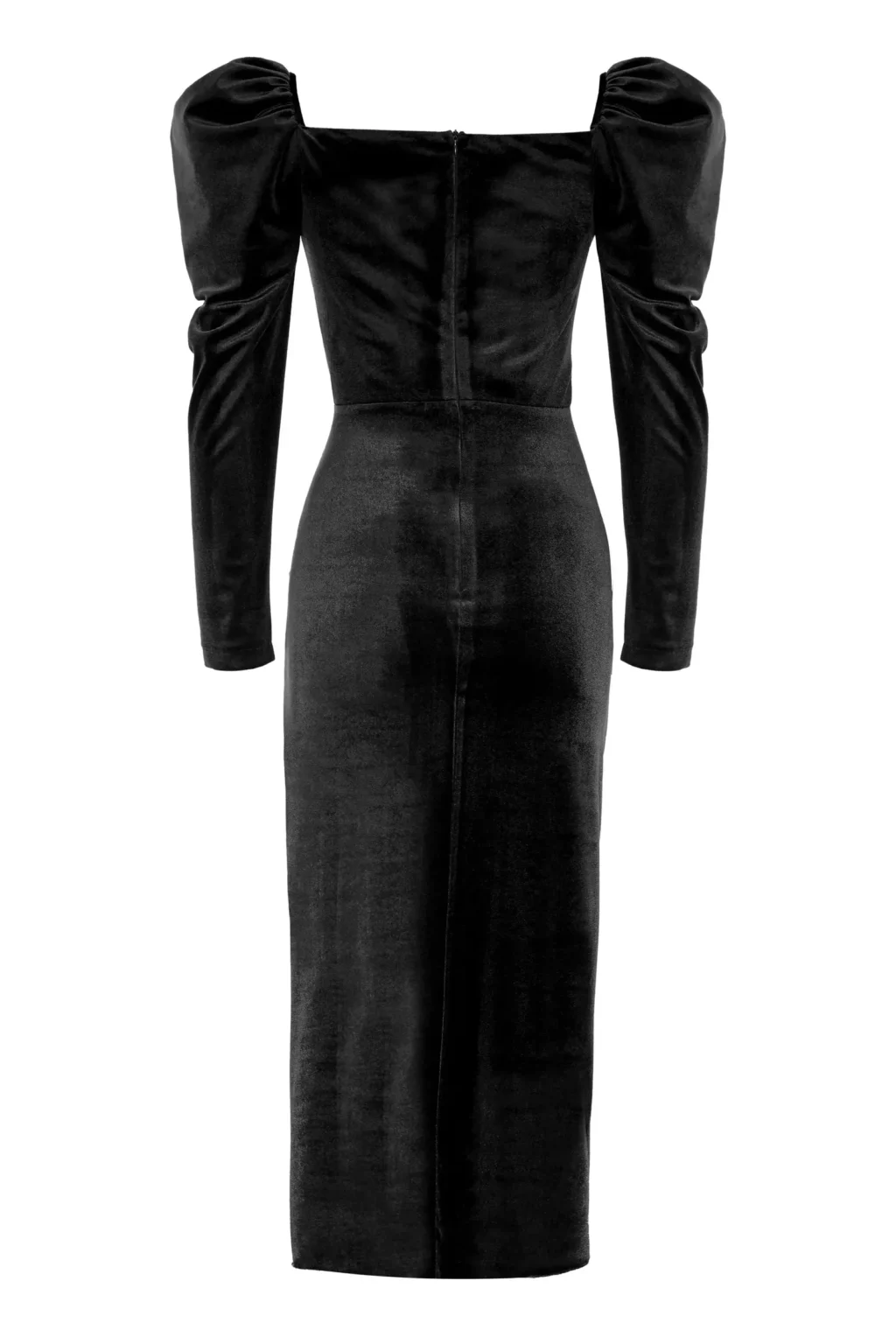 Isabella Velvet Black Midi Dress