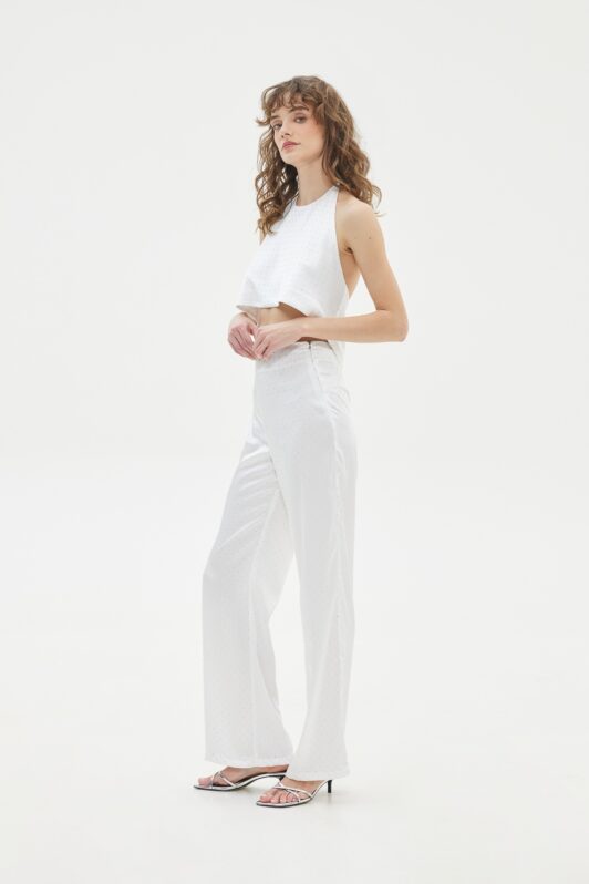 Love + Alicia Shina Satin Crystal Pants