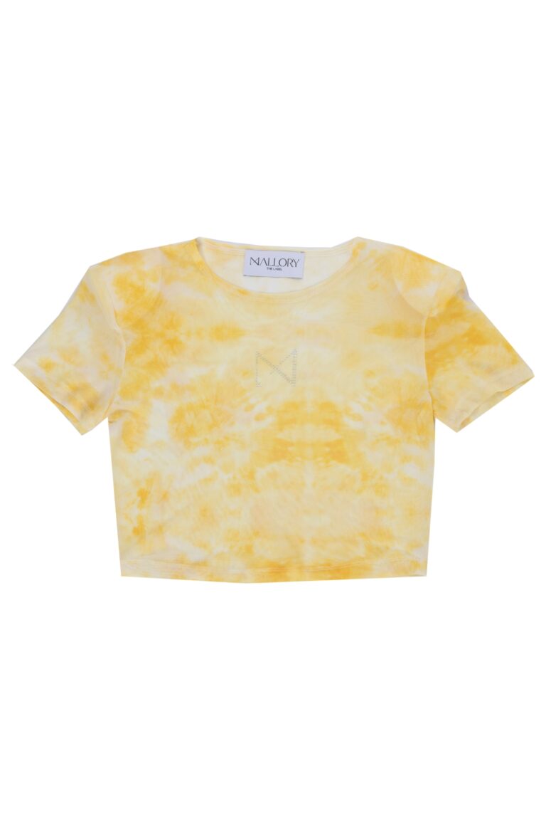 Mallory The Label Lucia Yellow Mesh Top