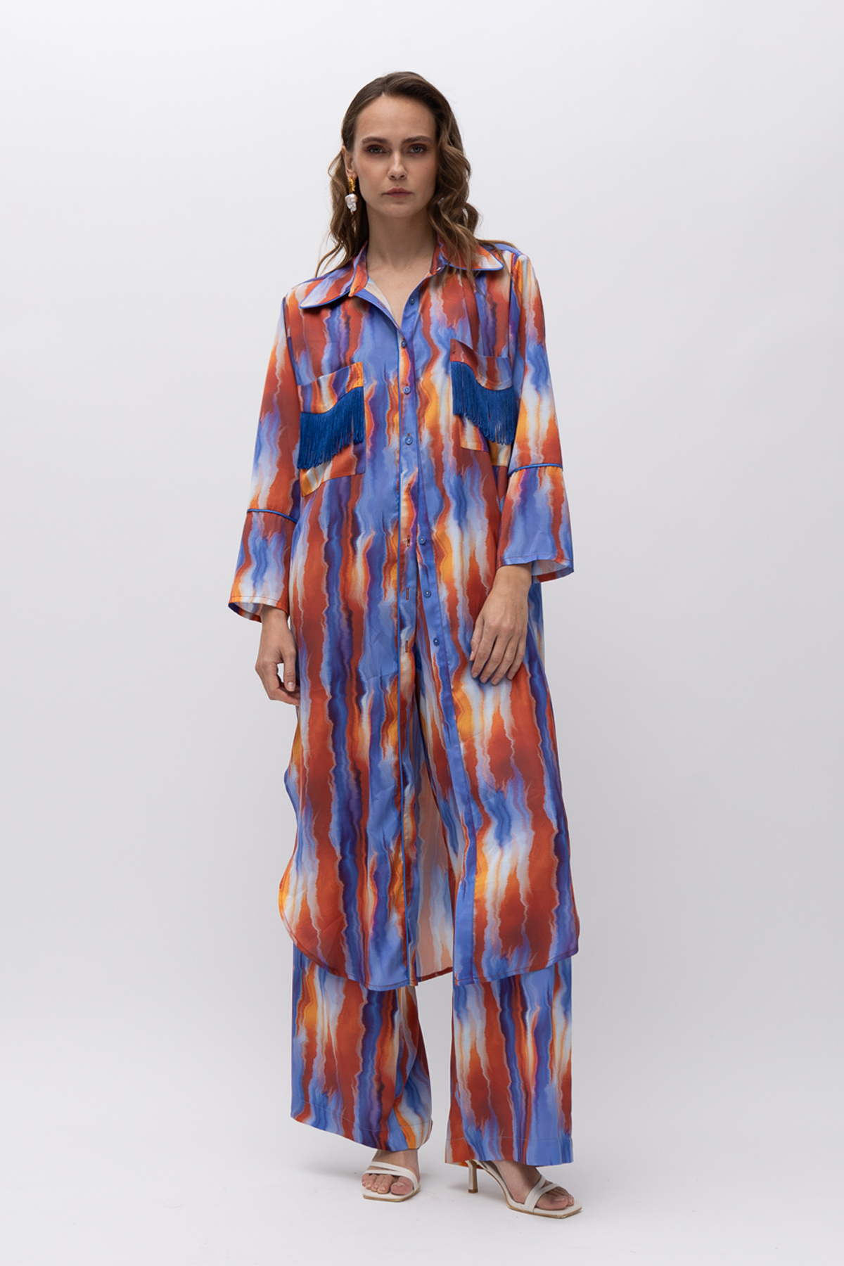 Mallory The Label Pampas Blue Terracotta Shirt