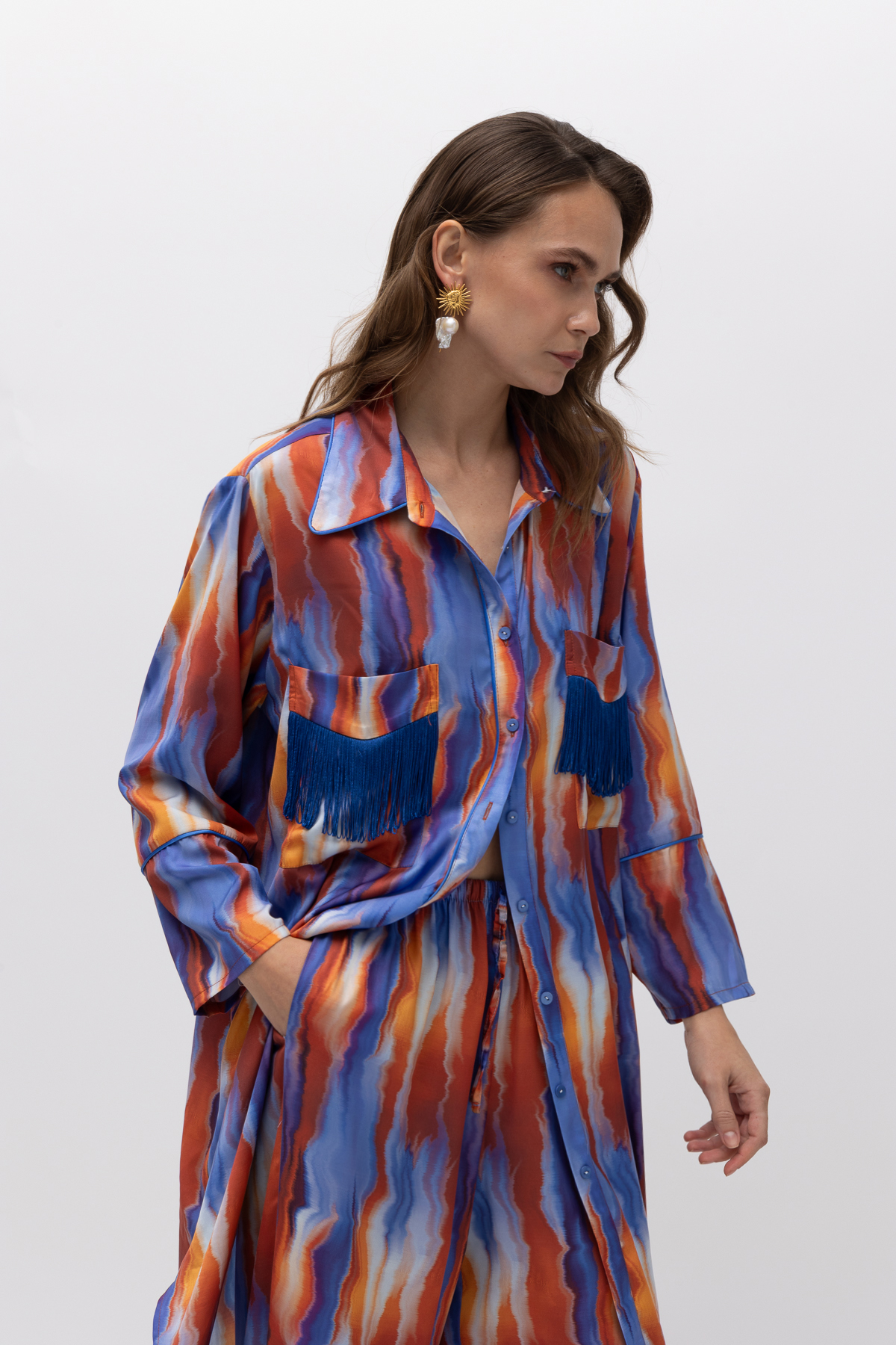 Mallory The Label Pampas Blue Terracotta Shirt