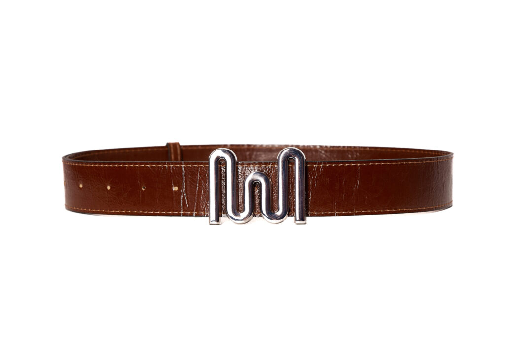 Milkwhite Logo Belt Tobacco