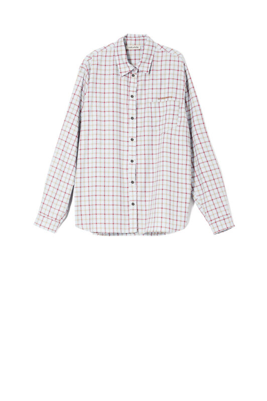 Milkwhite Oversized Checked Shirt