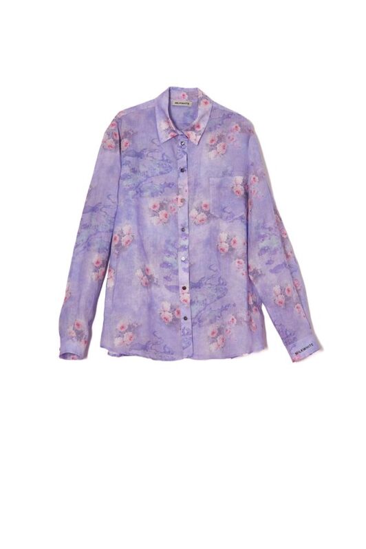 Milkwhite Printed Oversized Shirt