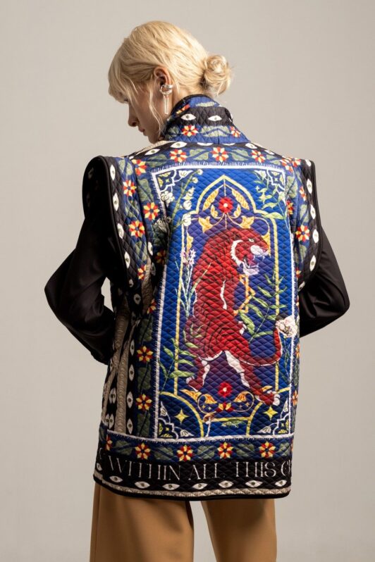 Peace & Chaos Mural Light Quilt Waistcoat