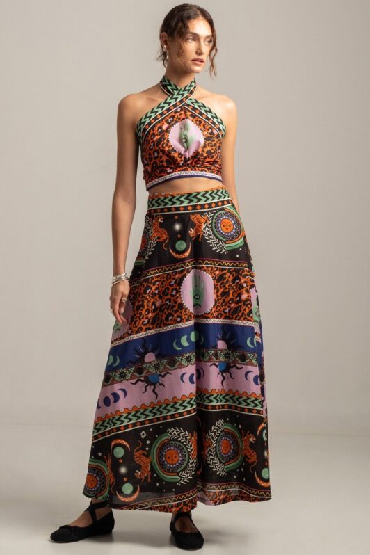 Peace & Chaos Mythology Maxi Skirt