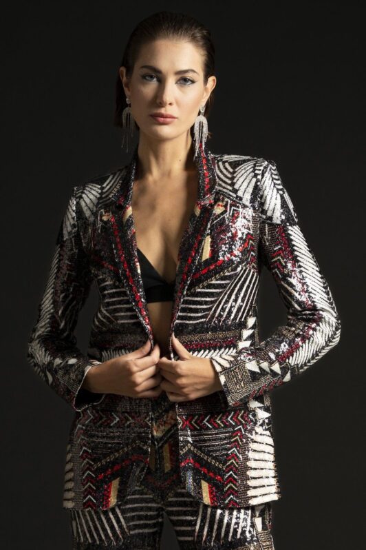 Peace & Chaos Obsidian Blazer Sequin