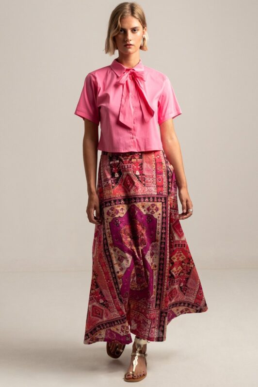 Peace & Chaos Tapestry Maxi Skirt Cotton