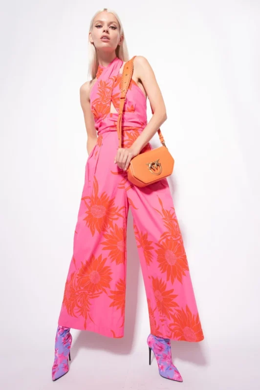 Pinko Jumpsuit With Large Printed Flowers