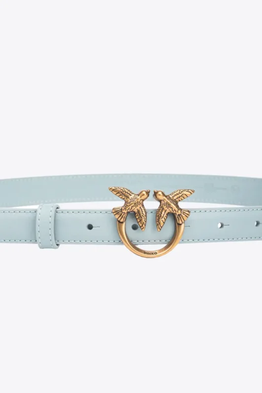 Pinko Love Birds Thin Leather Belt 2cm