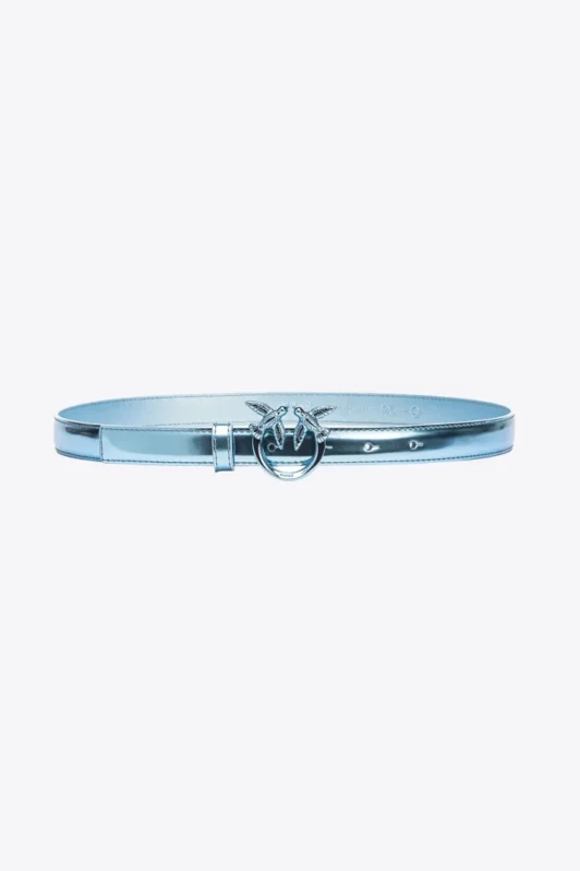 Pinko Thin Mirror-Effect Leather Belt