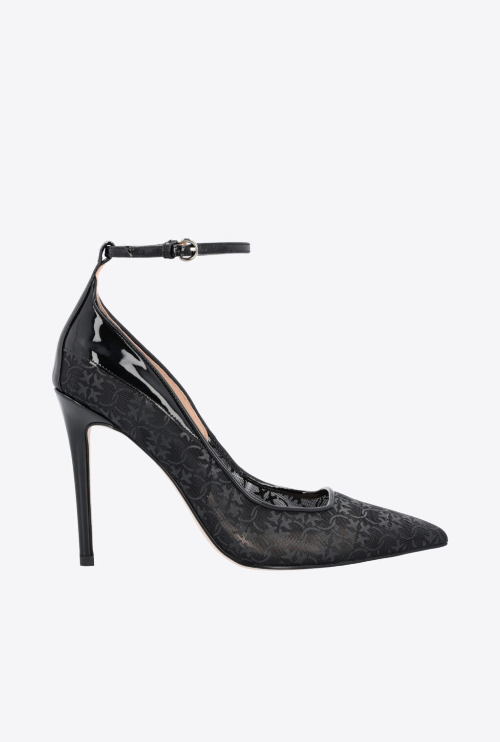 Pinko Love Birds Patent And Mesh Pumps