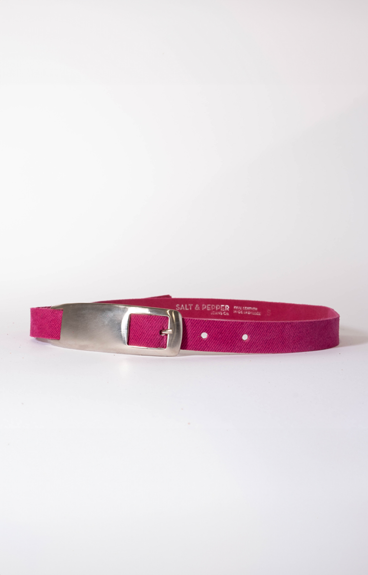 Salt & Pepper Maura Magenta Leather Belt