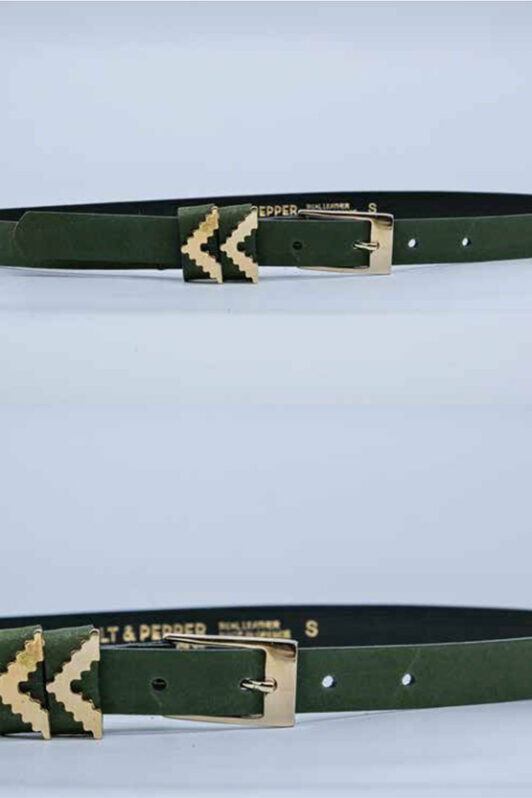 Salt & Pepper Romana Green Leather Belt