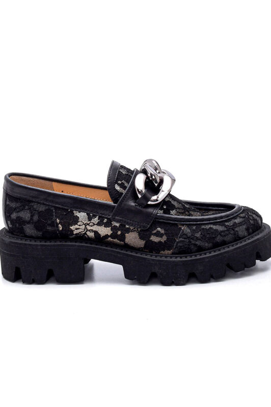 Sofia Baldi Basilo Lace Chain Loafers