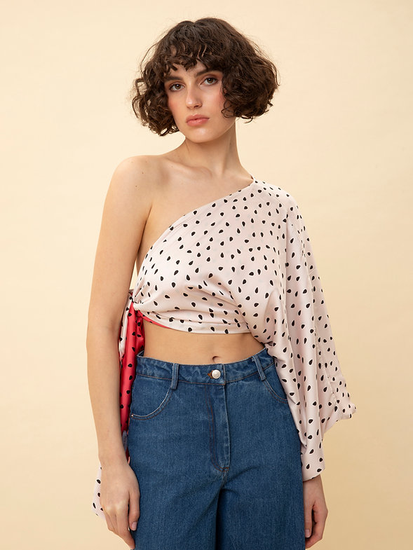 We Are Double-Faced One Shoulder Karpouzi Top