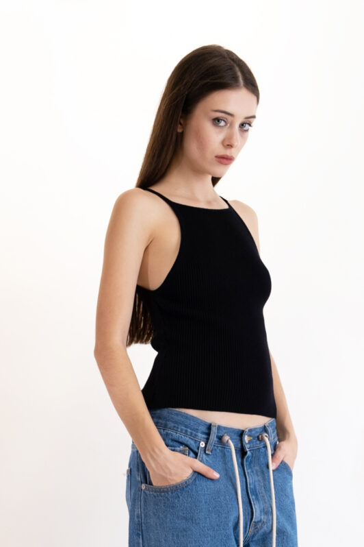 Salt & Pepper Chloe Black Top