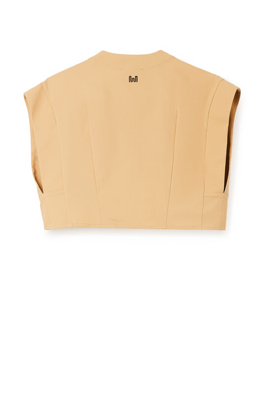 Milkwhite Camel Sleeveless Top