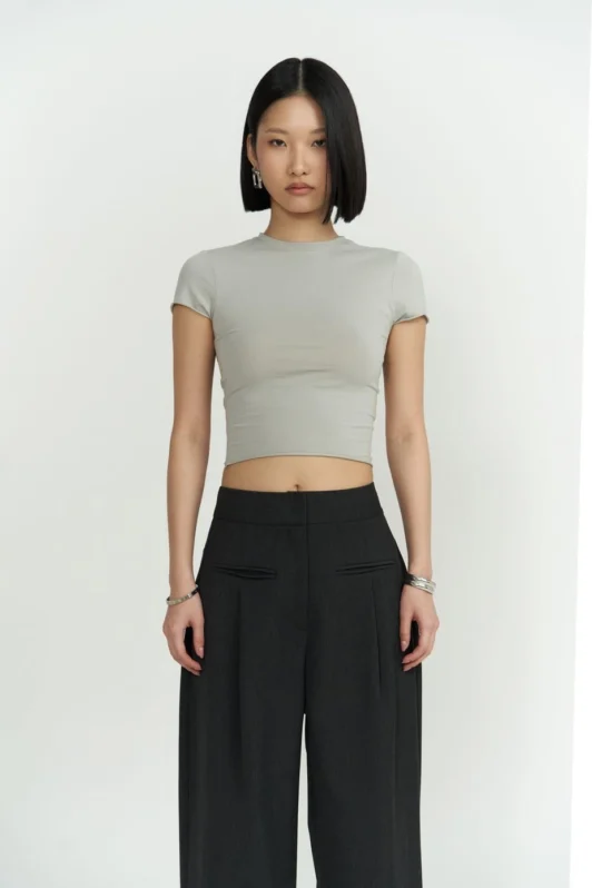 Babymilk Topaz Grey Crop Top