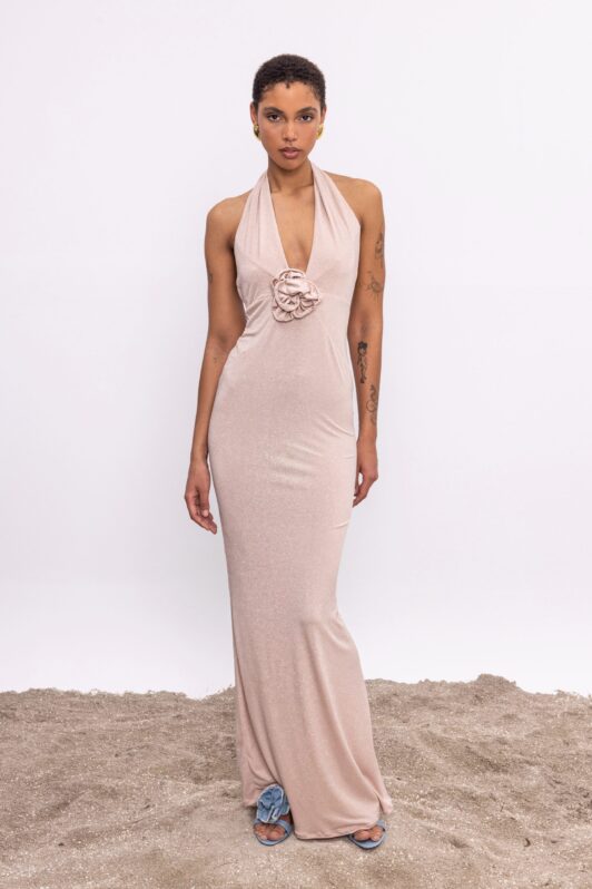 Be A Bee Rhea Glitter Nude Dress