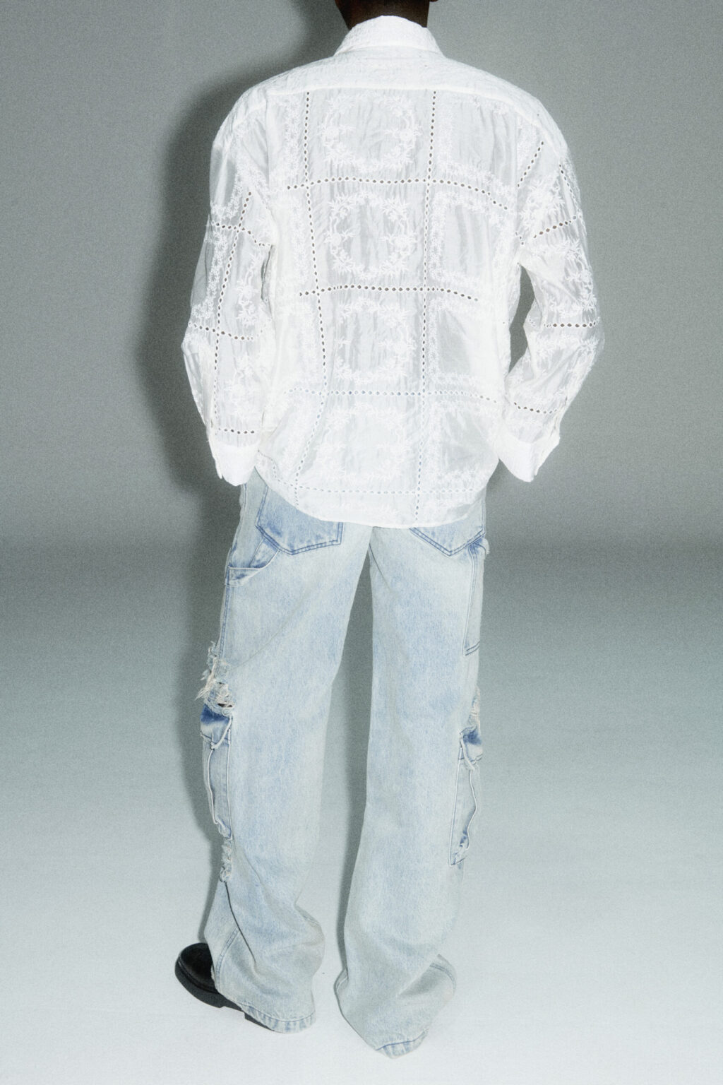 Milkwhite Embroidered Oversized Shirt