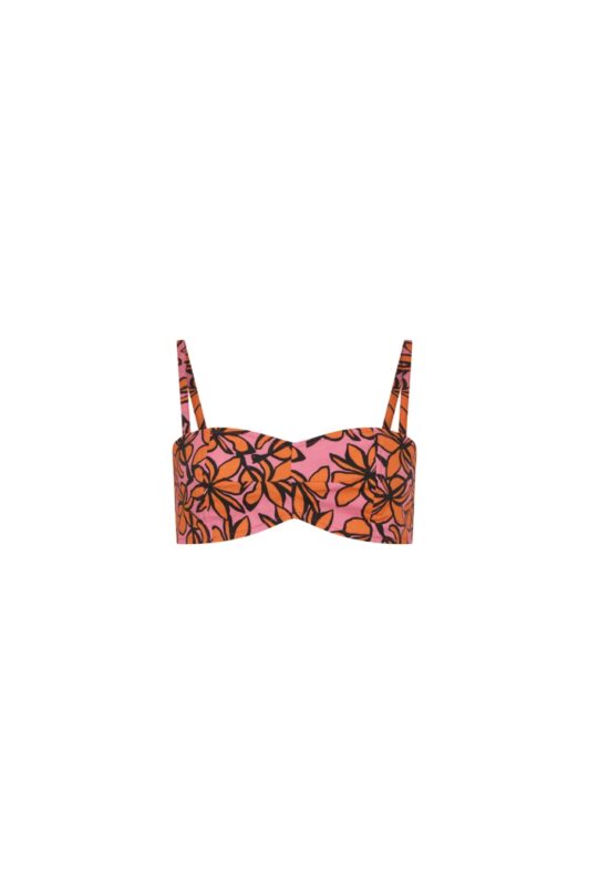 Kairi Printed Cotton Bustier Top