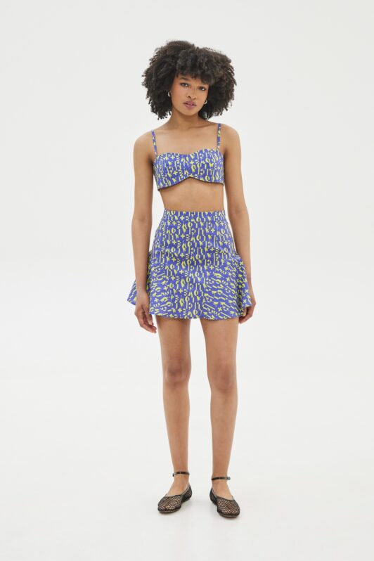 Love + Alicia Kairi Printed Bustier Top