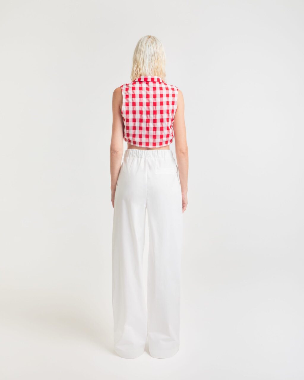 Mamoush Aliky Cropped Shirt (Red Check)