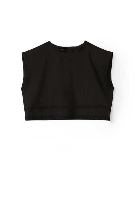 Milkwhite Cotton Black Top