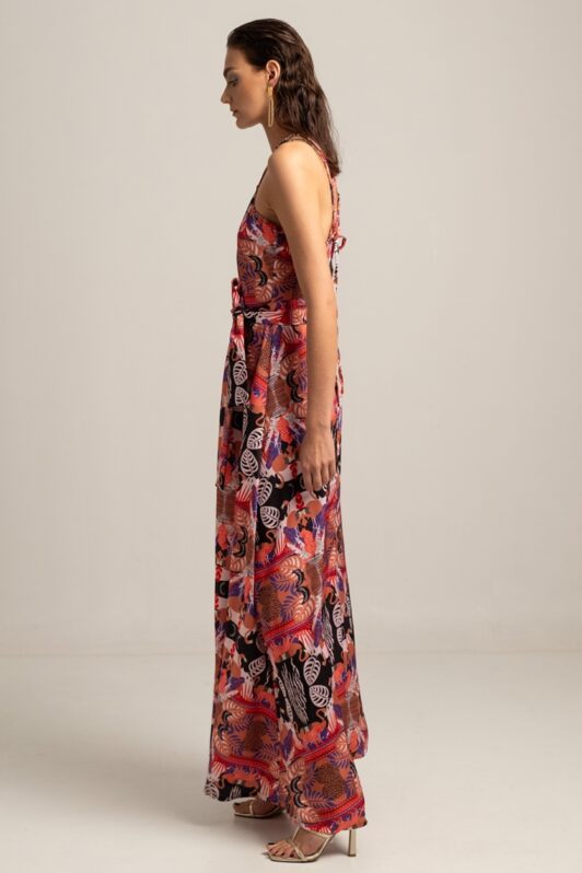 Peace & Chaos Fractal Silky Maxi Dress