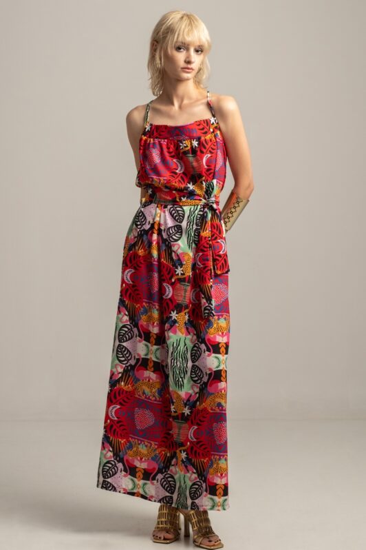 Peace & Chaos Tropical Maxi Dress