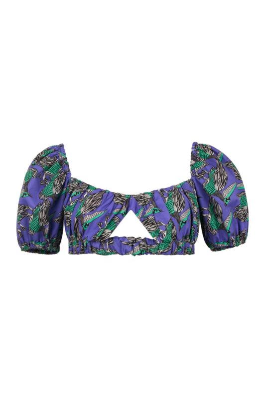 Jasper Printed Cotton Bustier Top