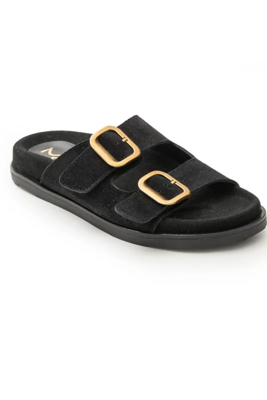 Fiona Black Leather Sandals