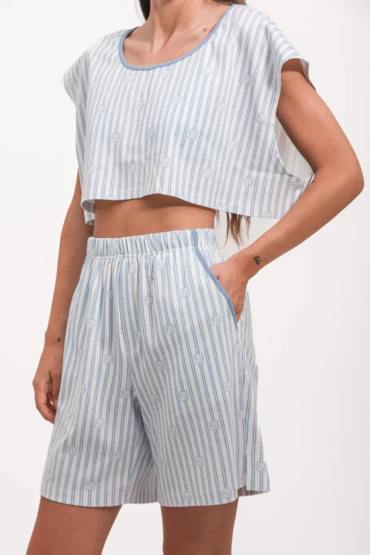 Joey Baby Blue Crop Top