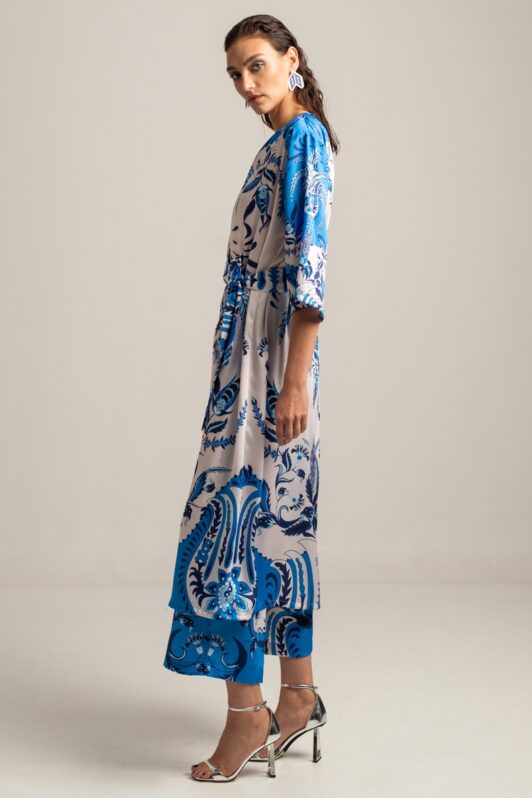 Peace & Chaos Damask Kimono