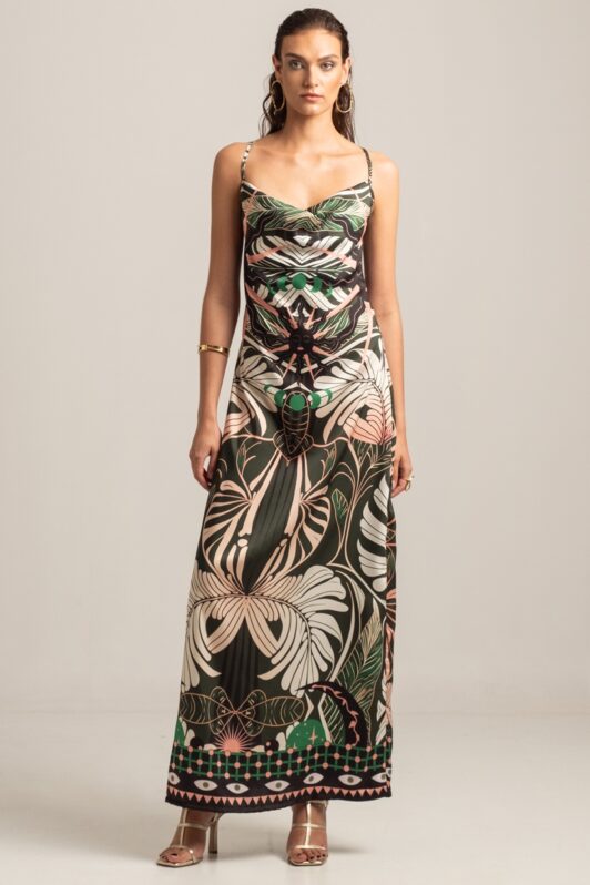 Foliage maxi dress