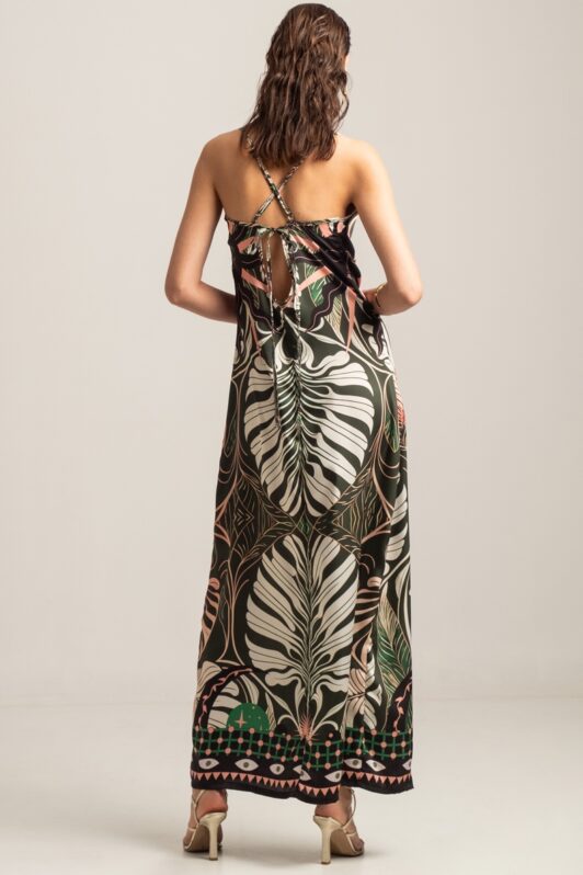 Foliage maxi dress