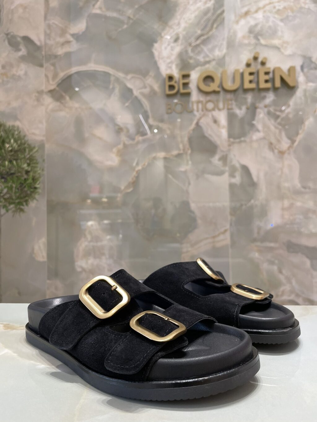 Fiona Black Leather Sandals