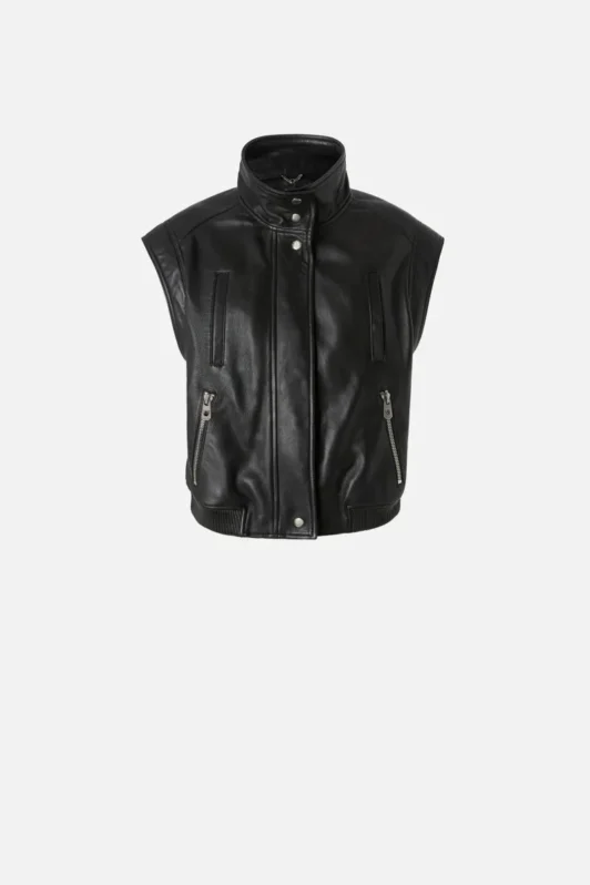 Biker Leather Sleeveless Jacket