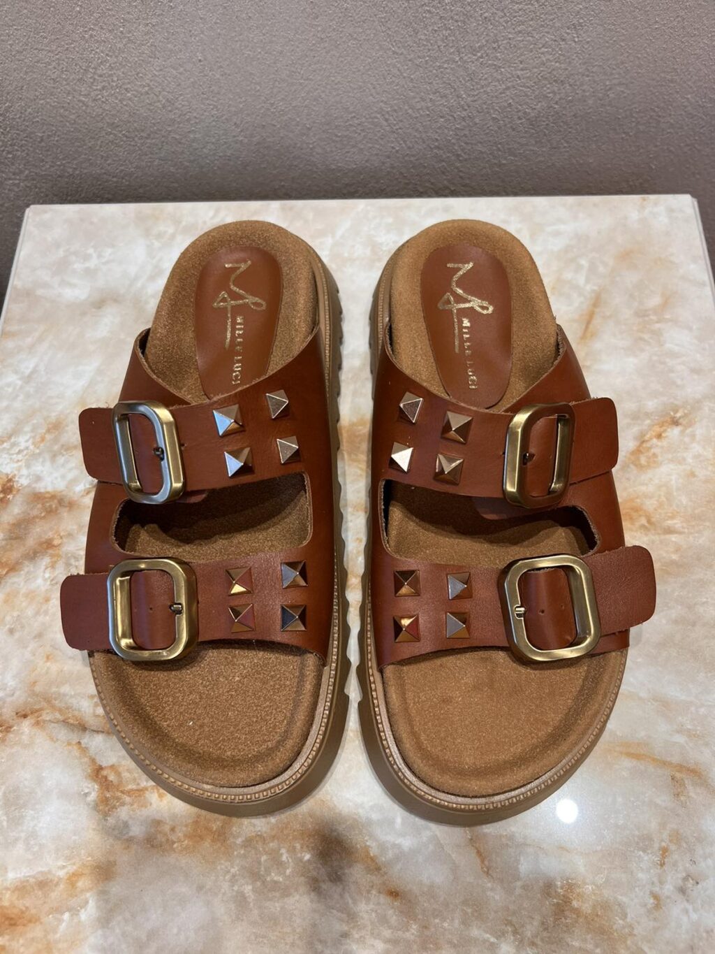 Deborah Tabac Leather Sandals