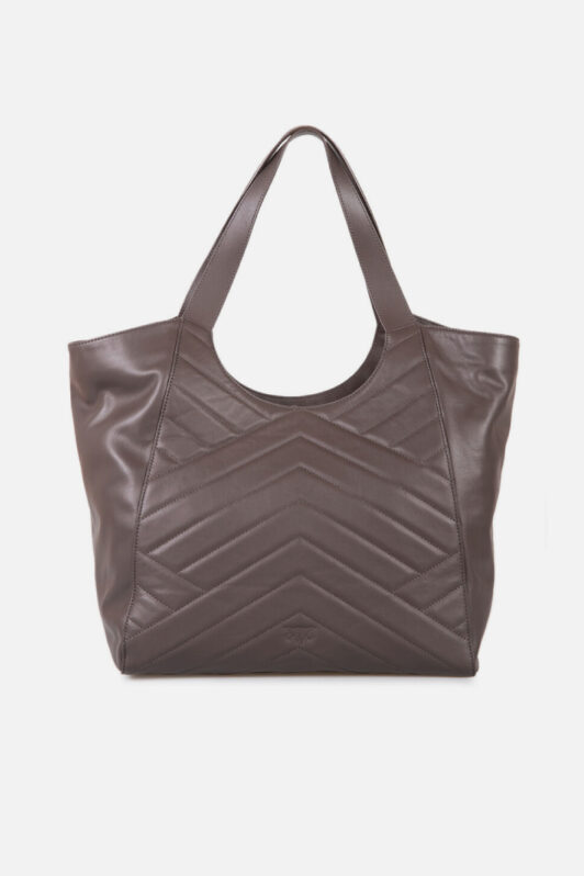 Quilted Leather Shopping Τσάντα Με Διπλό Χερούλι