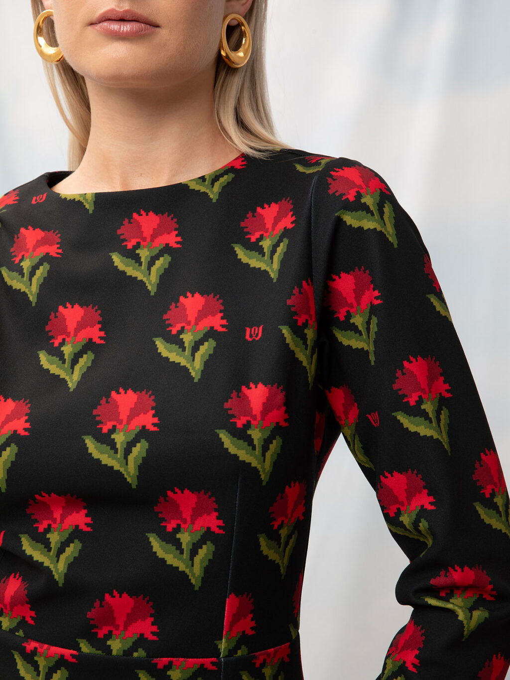 we are Carnations Black Mini Dress