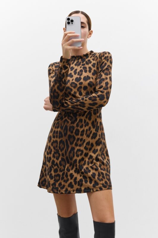 Hannah Leopard Mini Dress