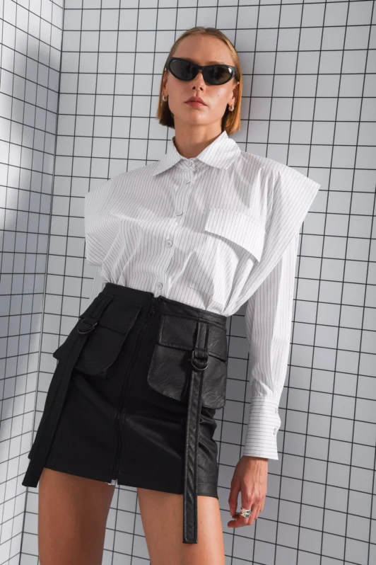 Momentum Leather Black Skirt