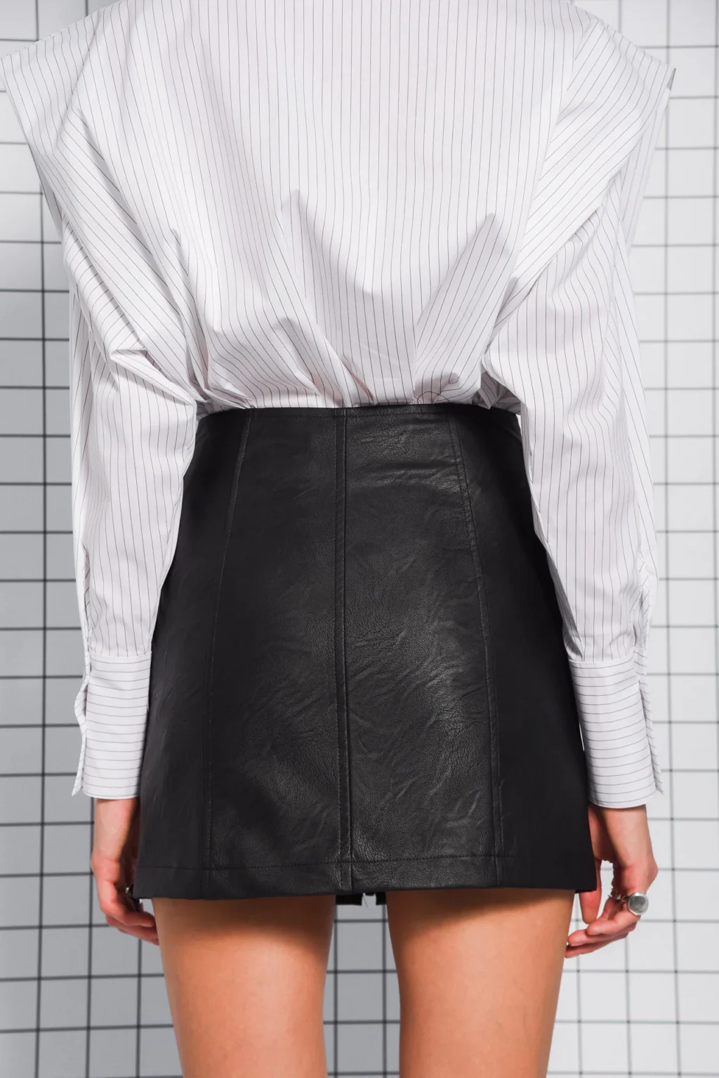 Momentum Leather Black Skirt