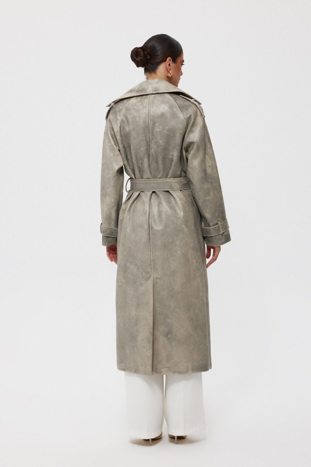 Karen Leather Gray Coat