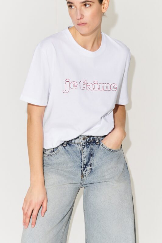 Je T'aime Λευκό T-Shirt